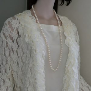 【超特価】大珠バロック真珠の8㎜-9㎜ロングネックレス 84cm【あこや真珠】